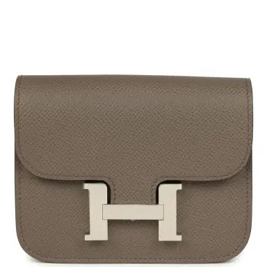 HERMÈS Hermes Constance Slim Wallet Etain Epsom Palladium Hardware | Thumbnail 1