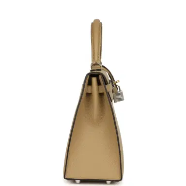 HERMÈS Hermes Kelly Sellier 25 Poussiere Epsom Electrum Hardware | Thumbnail 3