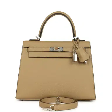 HERMÈS Hermes Kelly Sellier 25 Poussiere Epsom Electrum Hardware | Thumbnail 1