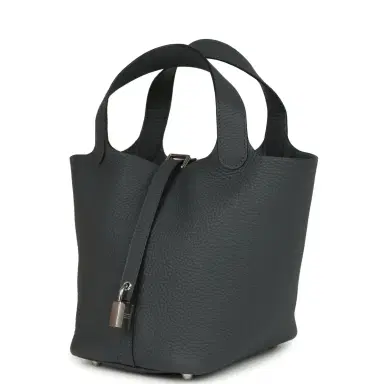 HERMÈS Hermes Picotin Lock 18 Gris Misty Clemence Palladium Hardware | Thumbnail 3 HERMÈS Hermes Picotin Lock 18 Gris Misty Clemence Palladium Hardware | Thumbnail 3
