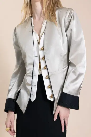 Chloé Shiny Twill Mix Jacket | Thumbnail 2 Chloé Shiny Twill Mix Jacket | Thumbnail 2
