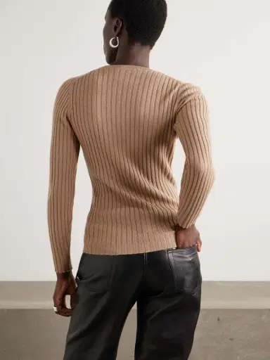 Allude Ribbed Cashmere Sweater | Thumbnail 3