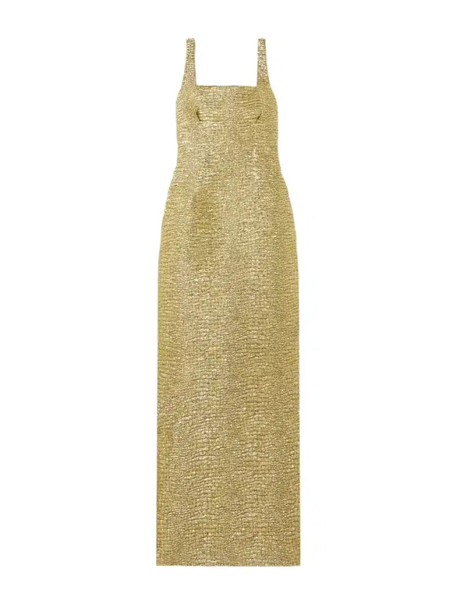 Micheline Metallic Seersucker Gown