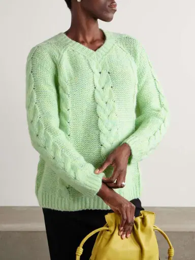BODE Eiderdown Cable-knit Alpaca, Mohair And Silk-blend Sweater | Thumbnail 3 BODE Eiderdown Cable-knit Alpaca, Mohair And Silk-blend Sweater | Thumbnail 3