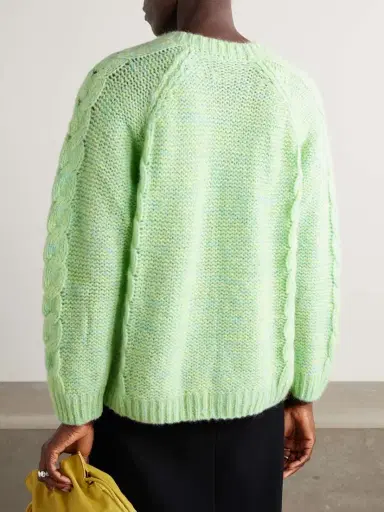 BODE Eiderdown Cable-knit Alpaca, Mohair And Silk-blend Sweater | Thumbnail 4 BODE Eiderdown Cable-knit Alpaca, Mohair And Silk-blend Sweater | Thumbnail 4