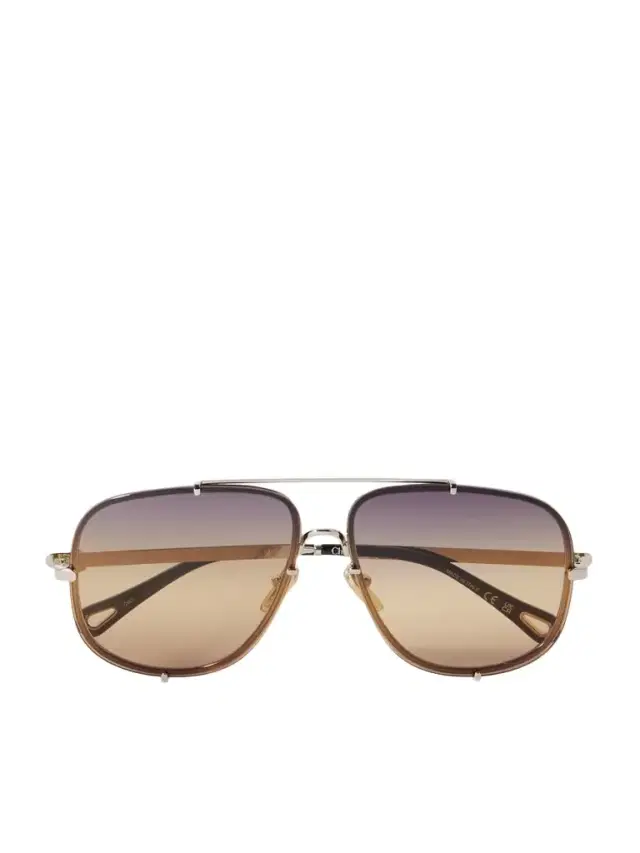 Ivy Aviator-style Gold-tone Sunglasses