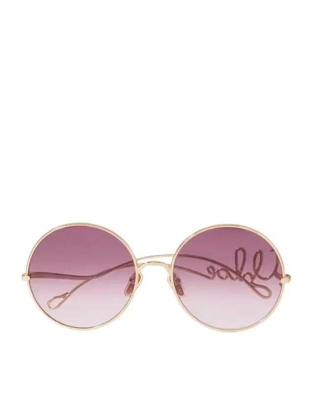 Iconic Round-frame Gold-tone Sunglasses