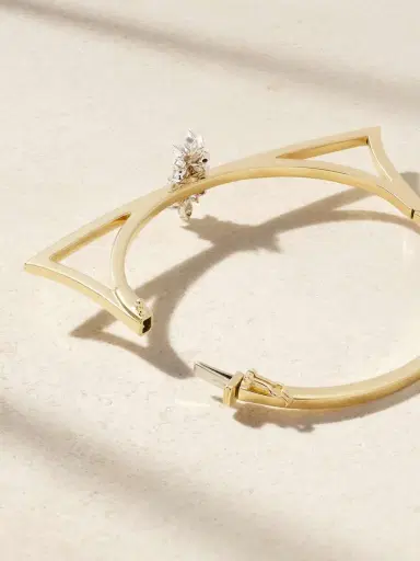 YEPREM Strada 18-karat Yellow And White Gold Diamond Bangle | Thumbnail 3