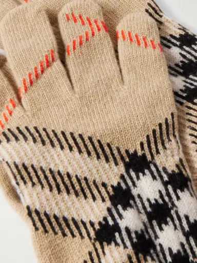 Burberry Checked Cashmere-blend Gloves | Thumbnail 3