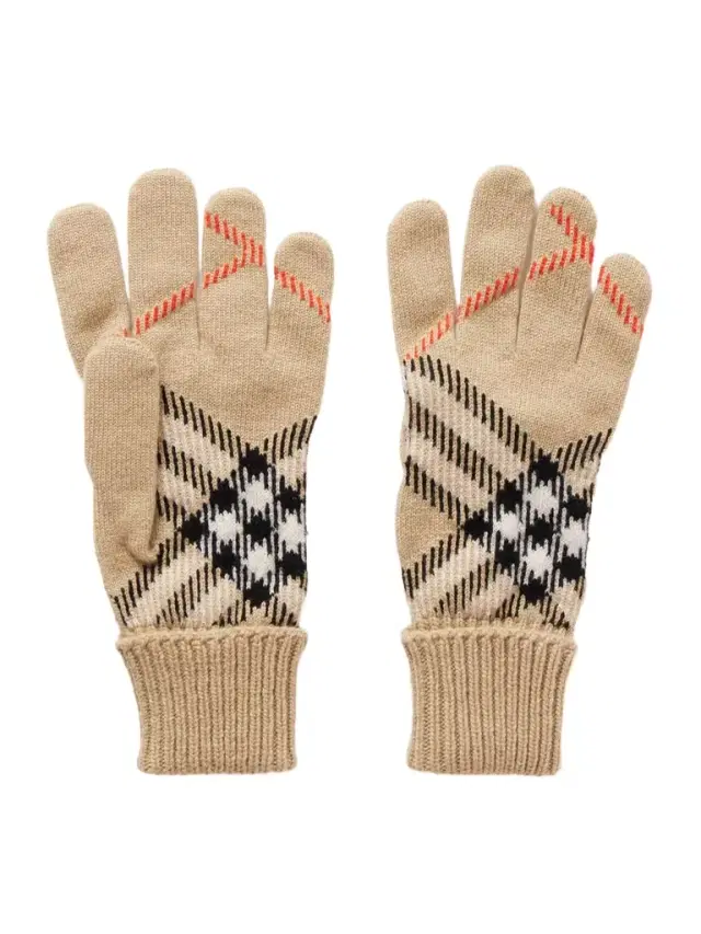 Checked Cashmere-blend Gloves