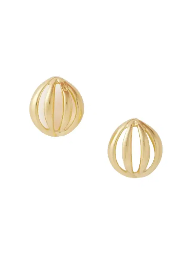 Flower Bud Mini Gold-plated Earrings