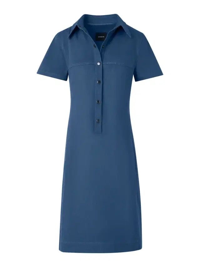 Akris Cotton Denim Polo Dress
