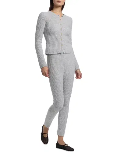 The Elder Statesman Women's Rib-Knit Cashmere-Silk Pants | Thumbnail 2