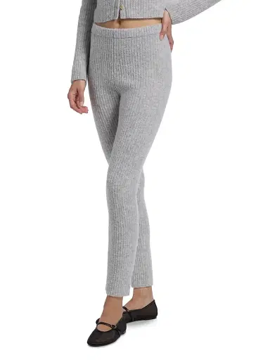The Elder Statesman Women's Rib-Knit Cashmere-Silk Pants | Thumbnail 4