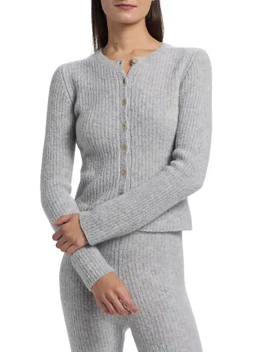 The Elder Statesman Women's Rib-Knit Cashmere-Silk Cardigan | Thumbnail 3