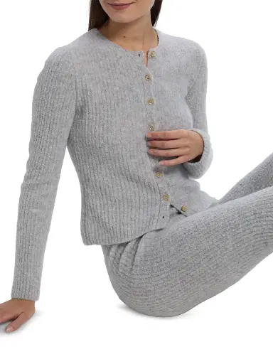 The Elder Statesman Women's Rib-Knit Cashmere-Silk Cardigan | Thumbnail 6