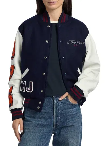 Marc Jacobs x A.P.C. Women's A. P.C. x Marc Jacobs The Varsity Jacket - Dark Navy White - Size XL | Thumbnail 3 Marc Jacobs x A.P.C. Women's A. P.C. x Marc Jacobs The Varsity Jacket - Dark Navy White - Size XL | Thumbnail 3