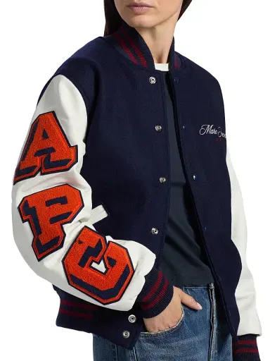 Marc Jacobs x A.P.C. Women's A. P.C. x Marc Jacobs The Varsity Jacket - Dark Navy White - Size XL | Thumbnail 6 Marc Jacobs x A.P.C. Women's A. P.C. x Marc Jacobs The Varsity Jacket - Dark Navy White - Size XL | Thumbnail 6