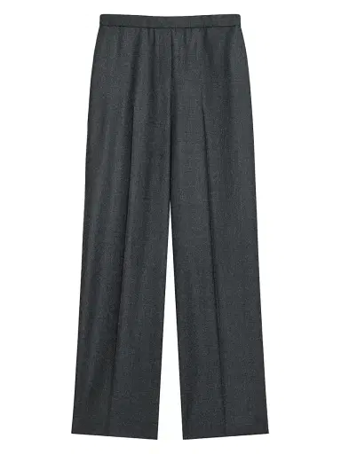 Theory Women's Virgin Wool Wide-Leg Pants - New Charcoal Melange | Thumbnail 1