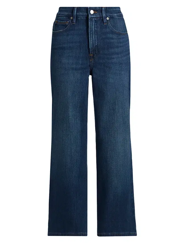 Good American Women's Soft Tech Good Waist Palazzo Crop Jeans - Indigo