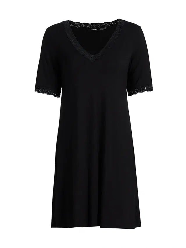 Women's Feathers Essentials Lace-Trim A-line Minidress - Black