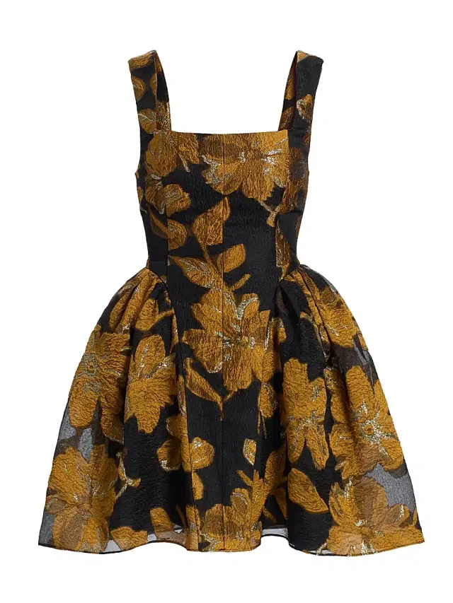 Milly Women's Erin Floral Brocade Minidress - Black Multi