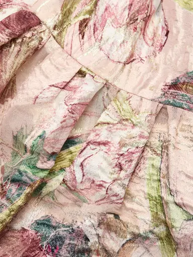 Milly Women's Gizelle Brocade Halterneck Gown - Blush Multi | Thumbnail 7 Milly Women's Gizelle Brocade Halterneck Gown - Blush Multi | Thumbnail 7