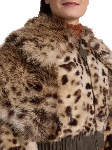 Aknvas Women's Valde Faux Fur Lynx Bomber Jacket | Thumbnail 6 Aknvas Women's Valde Faux Fur Lynx Bomber Jacket | Thumbnail 6