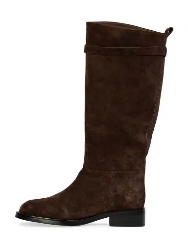 Black Suede Studio Women's Ashley Suede Rider Boots - Dark Brown Suede | Thumbnail 4 Black Suede Studio Women's Ashley Suede Rider Boots - Dark Brown Suede | Thumbnail 4
