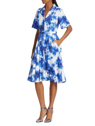 Jason Wu Collection Women's Dyed Short-Sleeve Shirtdress - Indigo Multi | Thumbnail 2