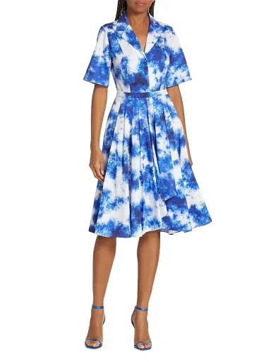 Jason Wu Collection Women's Dyed Short-Sleeve Shirtdress - Indigo Multi | Thumbnail 3