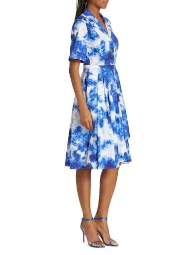 Jason Wu Collection Women's Dyed Short-Sleeve Shirtdress - Indigo Multi | Thumbnail 4