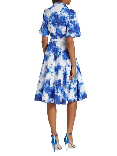 Jason Wu Collection Women's Dyed Short-Sleeve Shirtdress - Indigo Multi | Thumbnail 5