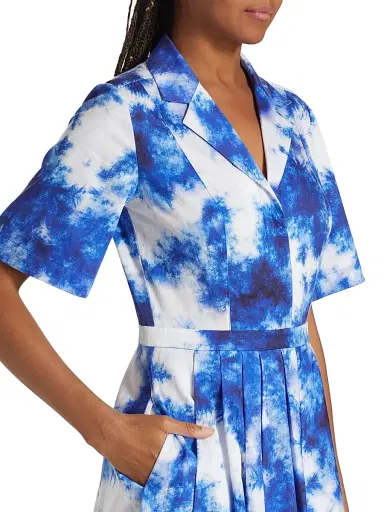 Jason Wu Collection Women's Dyed Short-Sleeve Shirtdress - Indigo Multi | Thumbnail 6