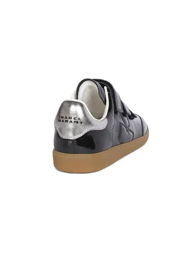 Isabel Marant Women's Festive Beth Leather Sneakers - Black Silver | Thumbnail 3