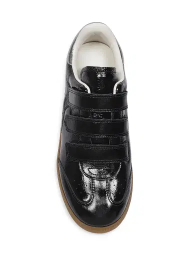 Isabel Marant Women's Festive Beth Leather Sneakers - Black Silver | Thumbnail 4