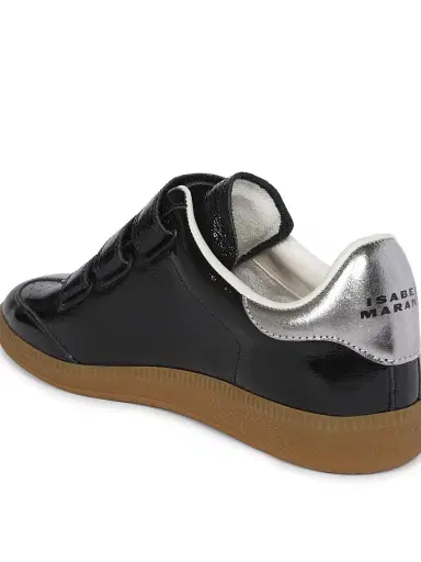Isabel Marant Women's Festive Beth Leather Sneakers - Black Silver | Thumbnail 6