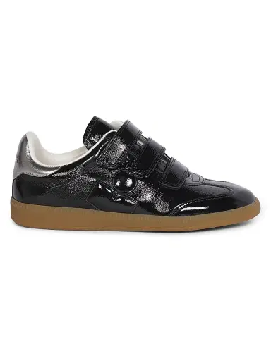 Isabel Marant Women's Festive Beth Leather Sneakers - Black Silver | Thumbnail 1