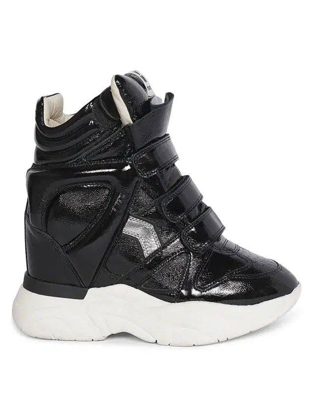 Women's Festive Balskee Leather Platform Sneakers - Black Silver