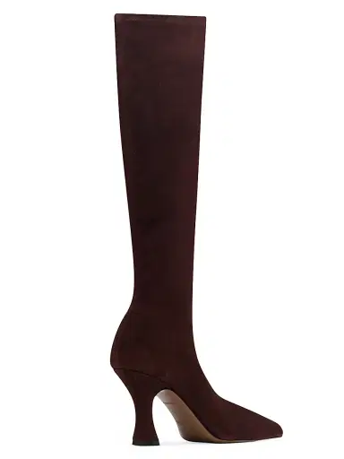 NEOUS Women's Ran 80MM Under-the-Knee Suede Boots - Dark Chocolate - Size 5.5 | Thumbnail 2