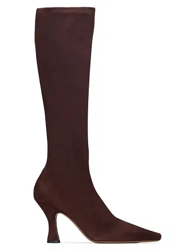 NEOUS Women's Ran 80MM Under-the-Knee Suede Boots - Dark Chocolate - Size 5.5 | Thumbnail 1