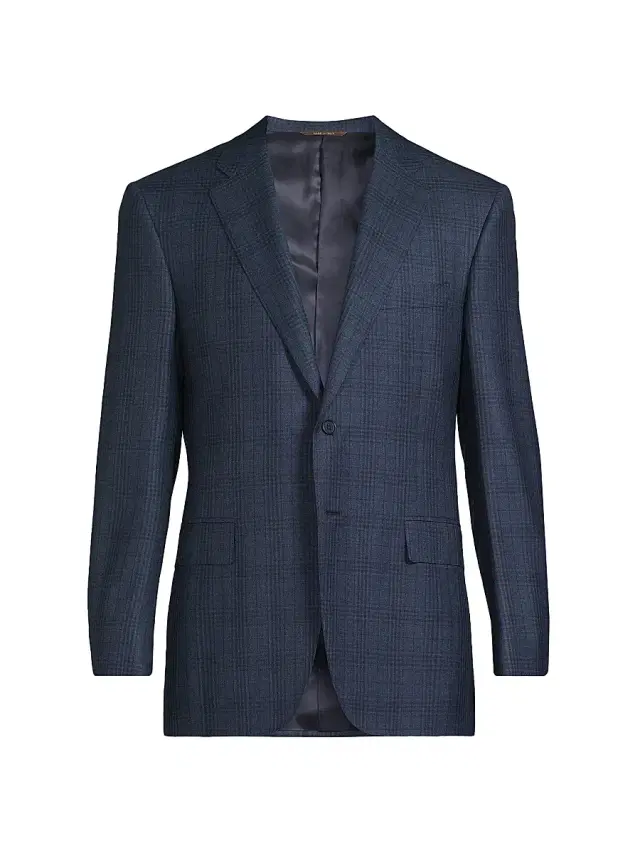Men's Siena Plaid Classic-Fit Sportcoat - Blue