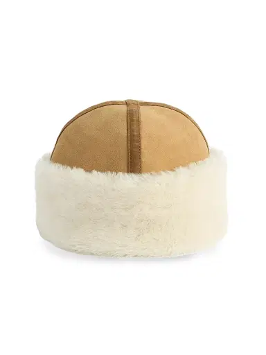 Toteme Women's Plush Shearling Beanie - Tan | Thumbnail 1 Toteme Women's Plush Shearling Beanie - Tan | Thumbnail 1