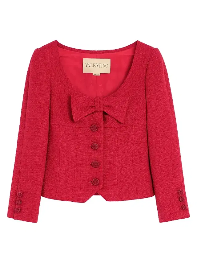 Women's Short Jacket in Plain Wool Tweed - Paris