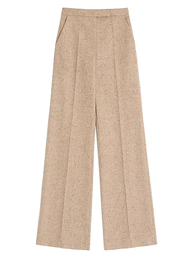 Valentino Garavani Women's Natté Buttoned Weave Pants -  Beige