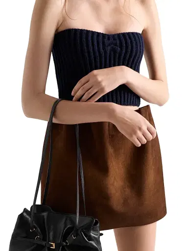 Prada Women's Cashmere and Wool Bandeau Top - Blue | Thumbnail 3 Prada Women's Cashmere and Wool Bandeau Top - Blue | Thumbnail 3