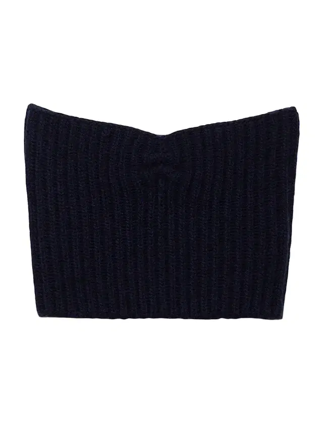 Women's Cashmere and Wool Bandeau Top - Blue Women's Cashmere and Wool Bandeau Top - Blue