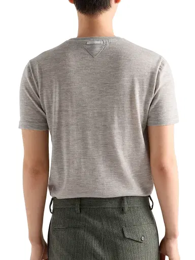 Prada Men's Oversized Cashmere T-Shirt | Thumbnail 3