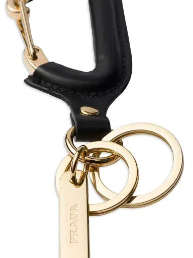 Prada Men's Leather Key Ring - Black | Thumbnail 2
