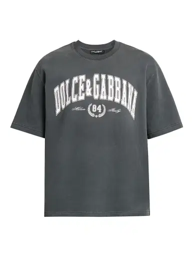 Dolce & Gabbana Men's Logo Cotton Crewneck T-Shirt - Grigioscurissimo | Thumbnail 1